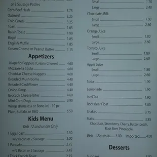 Park Inn Menu