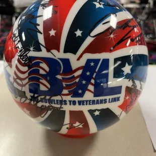 a ball with the name of the team