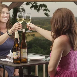 Cheers with a view at our Cave Valley Winery!