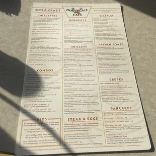 the breakfast menu