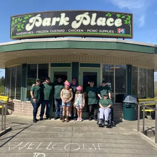 The Grega Family ready for the first day of business!