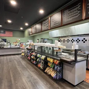 the inside of a restaurant