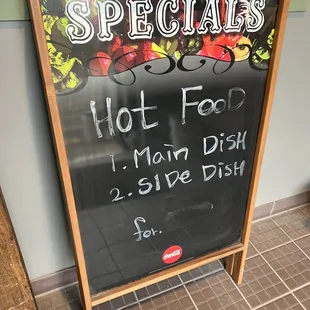 specials for hot food