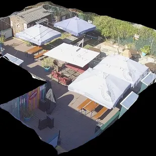 Birdseye view of the great patio for smokers since they are a non-smoking bar now!