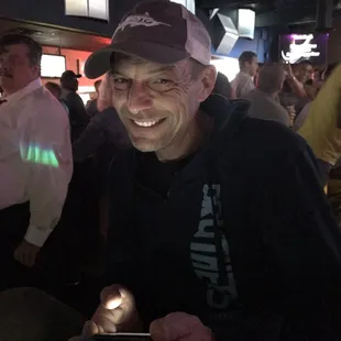 One happy single gay man in non-smoky gay club bliss... ;)