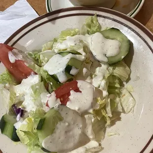 Lentil soup and house salad