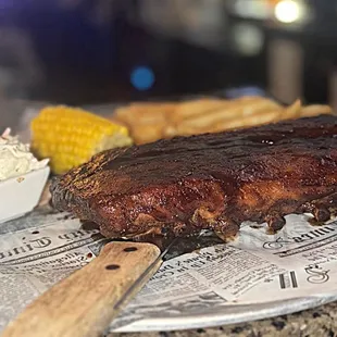 Baby back ribs seasoned &amp; sauced with Team Bubba sauce &amp; rub