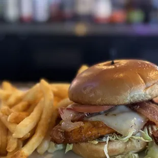 Burger of the month for February. Pretzel bun burger