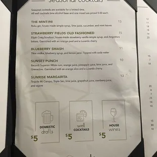 Seasonal Cocktails (Summer, 2024)