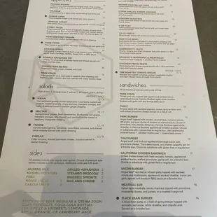 Menu as of 12/6/22