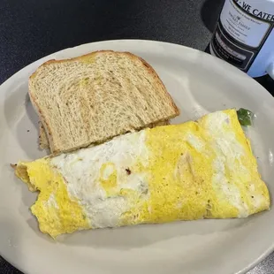 Vegetable Omelette with cheese and sourdough toast