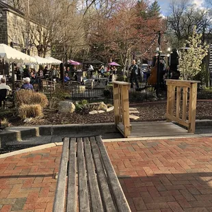 Seating and live band.