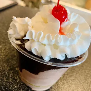 Chocolate ice cream &amp; hot fudge