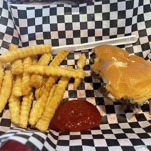 Double cheeseburger and fries