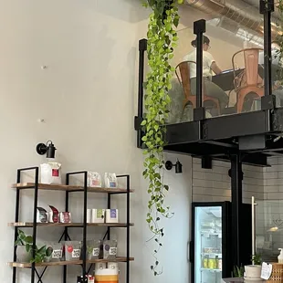 the interior of a cafe