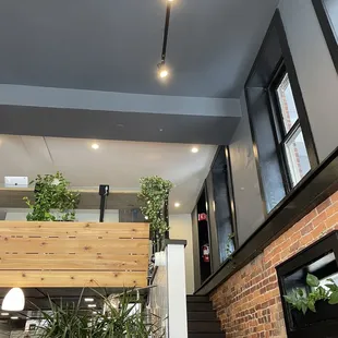 a brick wall and stairs