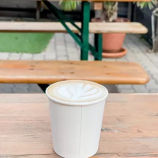 Apple cortado with oat milk