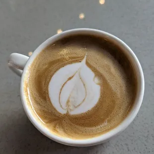 a cup of coffee on a table