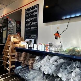 Inside and coffee selection