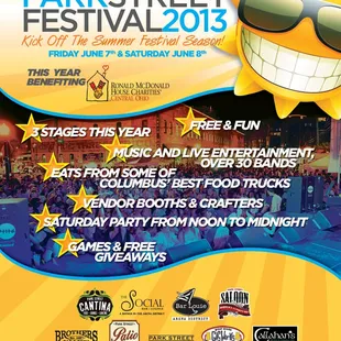 ColumbusYelp is the official check-in partner for #ParkStreetFest! Great Bands and Food come out on June 7th and 8th!!