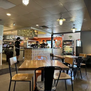 the dining area of the restaurant