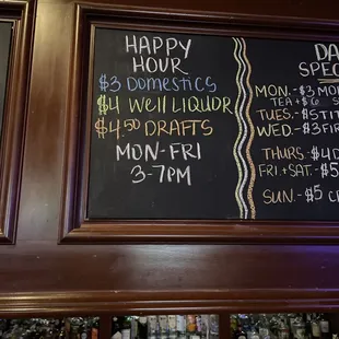 Happy hour M-F 3-7p