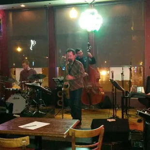Pete Mills hosting open mic night.