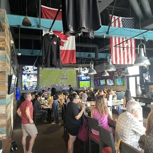 Big Screen on a packed house