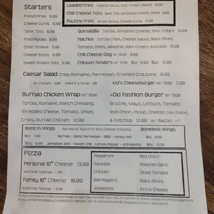 the menu
