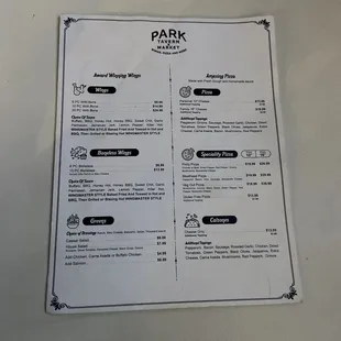 menu