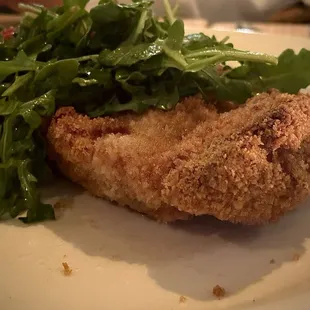 Pork Milanese - blistered tomato, arugula, crispy sage $42.