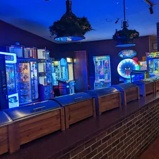 a row of arcade machines