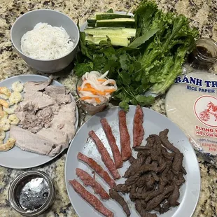 Asian ingredients for my DIY spring roll dinner party - limiting but achievable