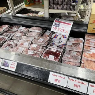 meat on display in a grocery store