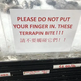a sign in a store window
