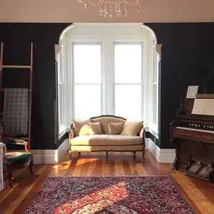 The parlor where I spent evenings reading and journaling.