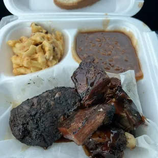 Jerk chicken and rib tip combo meal