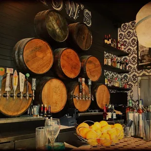 More beer taps behind the bar.