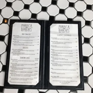 a menu for a restaurant