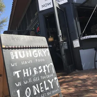 Tasty food and creative signs