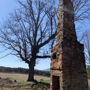 an old brick chimney