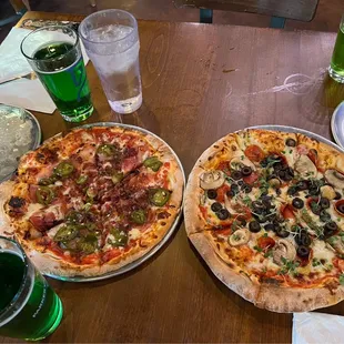 Pizza and green beer