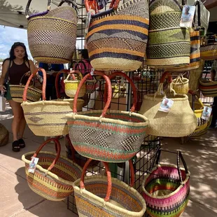 Handmade grocery baskets are so intricately made and beautiful!!