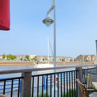 a view of the harbor from the patio