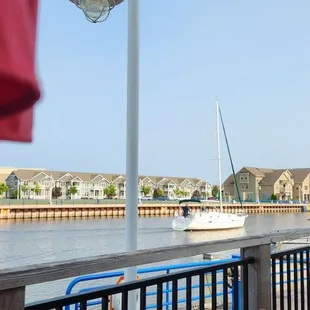 a view of the harbor from the patio