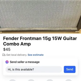 Guitar amp listed for $45 - got to store and he was asking $150