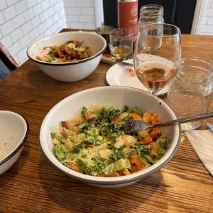 Caesar salad with shrimps