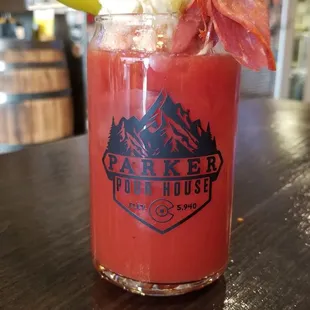 a bloody drink in a glass