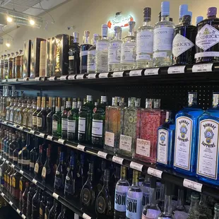 a variety of liquors