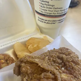 Large Combination white with Brunswick stew and boiled potatoes